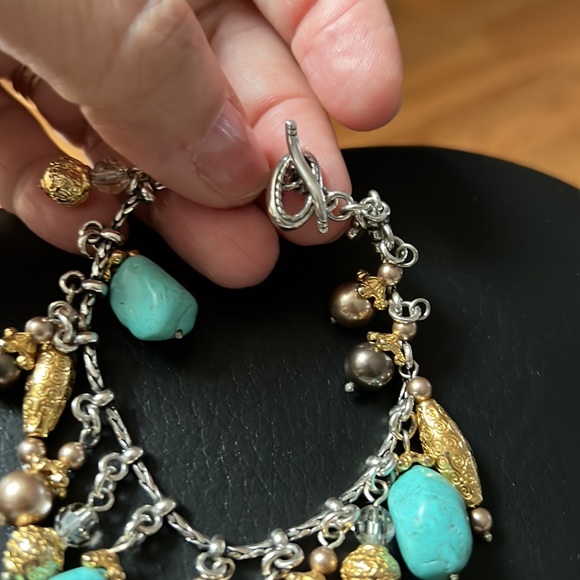 Brighton gold silver pearls grey gold necklace - Picture 4 of 11